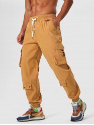 Button and Large Pocket Design Cargo Pants -  