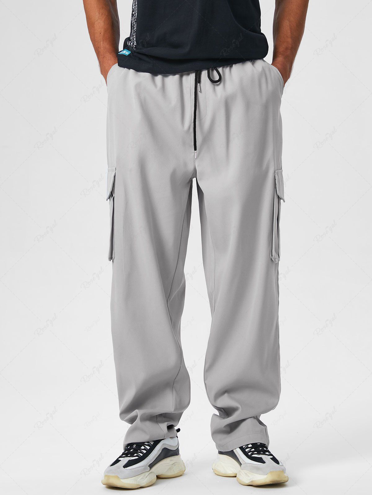 Outfits Straight Leg Large Pocket Design Cargo Pants  