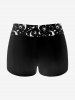Gothic 3D Moon Star Glitter Print Boyleg Tankini Swimsuit (Adjustable Shoulder Strap) -  