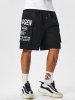 Short Cargo Motif de Lettre avec Design de Multi-Poches - Noir XXL