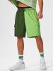 Two Tone Half and Half Pocket Shorts -  