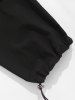 Pantalon Cargo de Couleur Unie avec Sangle à Boucle - Noir XL