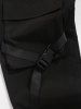 Pantalon Cargo de Couleur Unie avec Sangle à Boucle - Noir XL