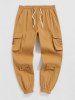 Button and Large Pocket Design Cargo Pants -  