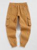 Button and Large Pocket Design Cargo Pants -  