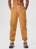 Button and Large Pocket Design Cargo Pants -  