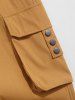 Button and Large Pocket Design Cargo Pants -  