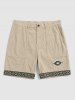 Ethnic Aztec Pattern Embroidered Corduroy Shorts -  
