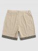 Ethnic Aztec Pattern Embroidered Corduroy Shorts -  