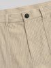 Ethnic Aztec Pattern Embroidered Corduroy Shorts -  