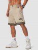 Ethnic Aztec Pattern Embroidered Corduroy Shorts -  