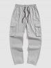 Straight Leg Large Pocket Design Cargo Pants -  