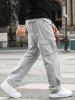 Straight Leg Large Pocket Design Cargo Pants -  