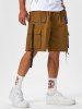 Tape Decor Streetwear Cargo Shorts -  