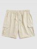 Straight Drawstring Cargo Shorts -  