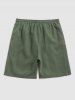 Patched Design Large Pocket Casual Shorts -  