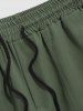 Patched Design Large Pocket Casual Shorts -  