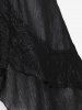Plus Size Open Front Flounce Top and Ruffles Ruched Tank Top Set -  