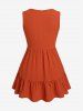 Plus Size Solid Color Button Tank Top -  