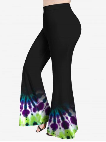 Plus Size Tie Dye Print Flare Pants