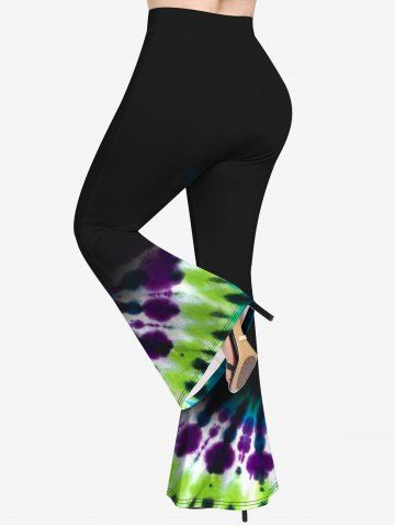 Plus Size Tie Dye Print Flare Pants