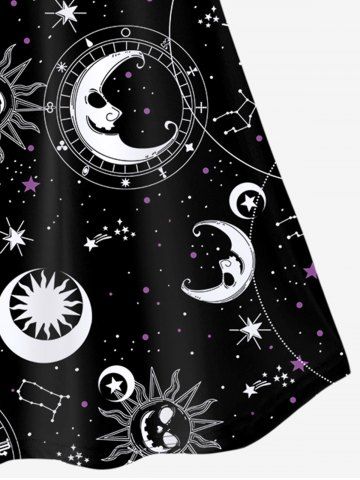 Gothic 3D Moon Sun Glitter Print Tank Top(Adjustable Shoulder Strap)