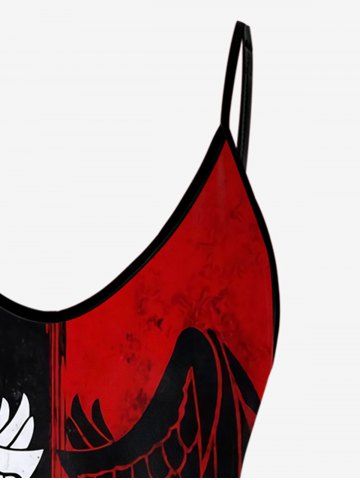 Gothic Colorblock 3D Wing Print Cami Top (Adjustable Shoulder Strap)