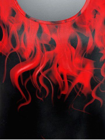 Gothic 3D Flame Print Short Sleeve T-Shirt