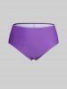 Tankini Plissé 3D Papillon Imprimé à Col Halter - Pourpre  M | US 10