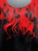 Gothic 3D Flame Print Short Sleeve T-Shirt -  