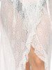 Robe Couverture de Plage Nouée Evidée en Dentelle Transparente de Grande Taille - Blanc L