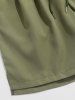 Side Slit Plain Vacation Bermuda Shorts -  