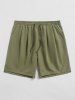 Short Bermudas de Vacances Simple à Fente Latérale - Vert profond M