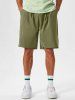 Short Bermudas de Vacances Simple à Fente Latérale - Vert profond M