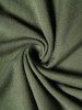 T-shirt Simple Croisé en Couleur Unie à Manches Courtes à Col V à Volants - Vert profond S