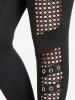 Gothic Fishnet Panel Buckle Grommets Pockets Skinny Pants -  