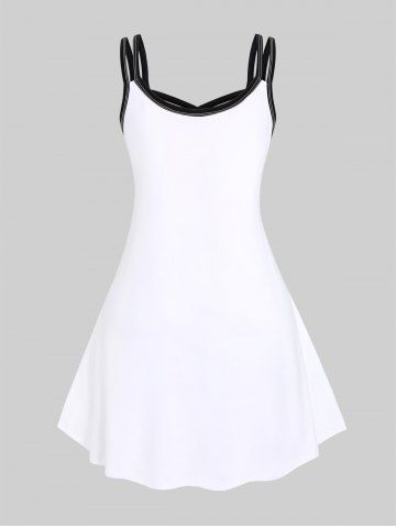 Plus Size & Curve Crisscross Butterfly Print Sundress