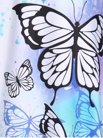 Plus Size & Curve Crisscross Butterfly Print Sundress