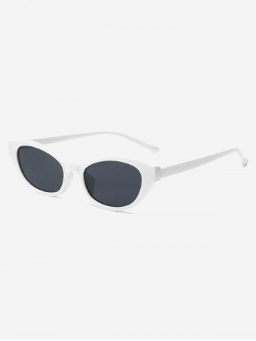 Small Frame Cay Eye Retro Sunglasses - WHITE