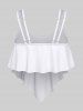 3D Heart Rose Print Tankini Top And Plus Size Bikini Bottoms Outfit -  