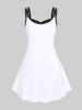 Robe d'Eté avec Croisée en Courbe à Imprimé Papillon Grande-Taille - Blanc 4X | US 26-28