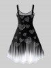 Plus Size Glitter Heart Printed Cold Shoulder Dress -  