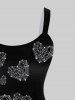 Plus Size Glitter Heart Printed Cold Shoulder Dress -  