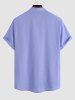 Plain Color V Neck Casual Short Sleeves Shirt -  