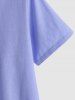 Plain Color V Neck Casual Short Sleeves Shirt -  