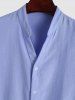 Plain Color V Neck Casual Short Sleeves Shirt -  