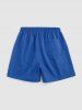 Solid Color Label Design Casual Shorts -  