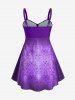 Gothic Rose Tribal Print Modest Tankini Swimsuit -  