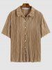 Wrinkle Textured Short Sleeves Shirt and Shorts Set -  