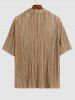 Wrinkle Textured Short Sleeves Shirt and Shorts Set -  